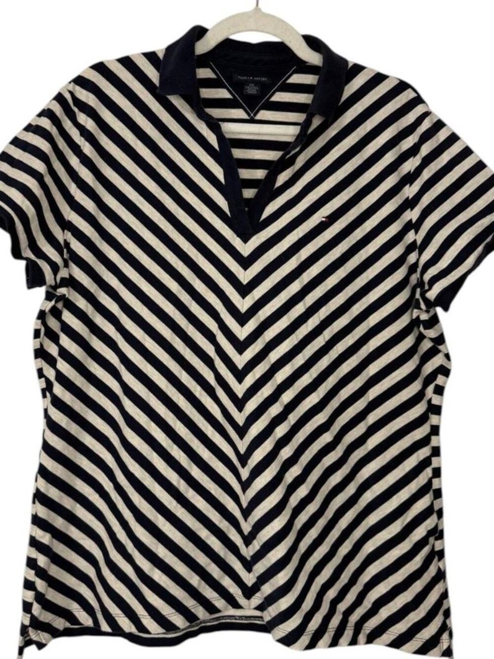 Tommy Hilfiger‎ Navy Chevron Striped Polo